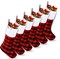 Christmas Stockings 6 Pack, 18 INCH Red Buffalo Plaid Christmas Stockings Bulk with White Plush Cuff, Classic Christmas Fireplace Hanging Stockings for Kids Adults Xmas Tree Party Decor